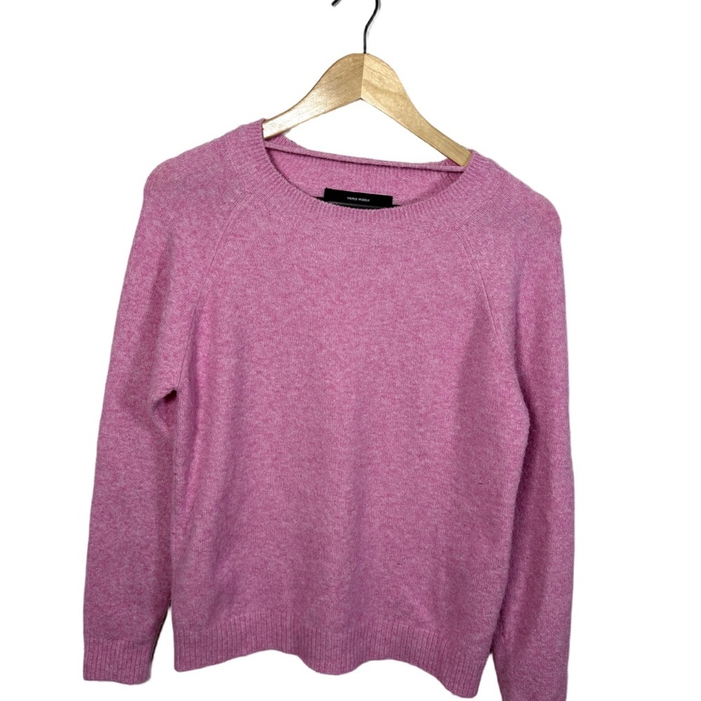 Vero Moda Pink Crewneck Sweater M Soft Knit Raglan Sleeve